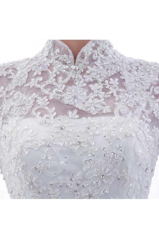 High Neck Long Sleeves Lace Wedding Dresses Bridal Gowns 3030127
