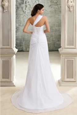 Sheath One-Shoulder Wedding Dresses Bridal Gowns 3030128