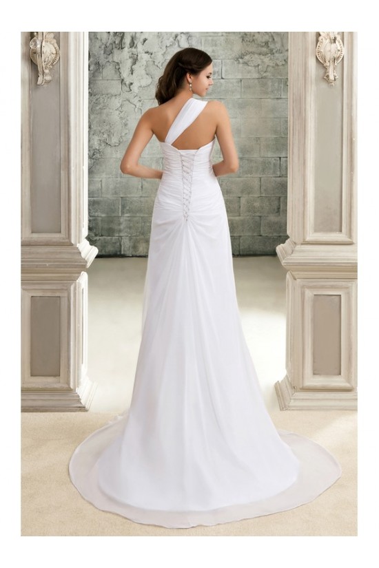 Sheath One-Shoulder Wedding Dresses Bridal Gowns 3030128