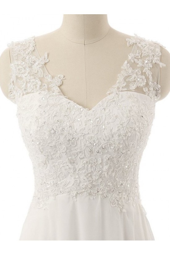 A-Line Lace Chiffon V-Neck Wedding Dresses Bridal Gowns 3030131 A-Line Lace Chiffon V-Neck Wedding Dresses Bridal Gowns 3030131