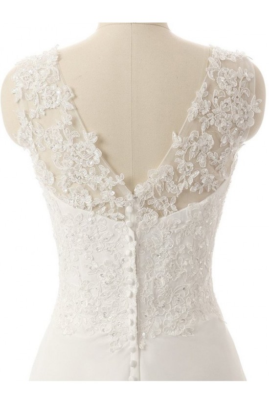 A-Line Lace Chiffon V-Neck Wedding Dresses Bridal Gowns 3030131 A-Line Lace Chiffon V-Neck Wedding Dresses Bridal Gowns 3030131