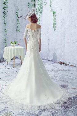 Mermaid Off-the-Shoulder Lace Wedding Dresses Bridal Gowns 3030132