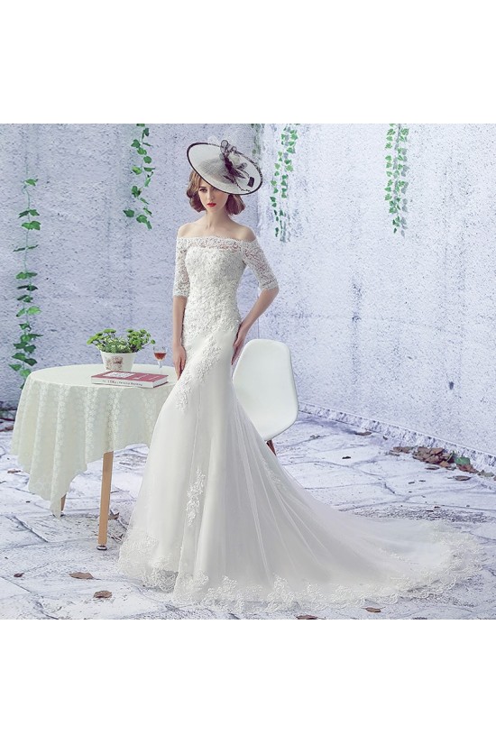 Mermaid Off-the-Shoulder Lace Wedding Dresses Bridal Gowns 3030132