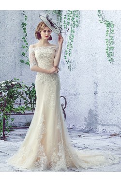 Mermaid Off-the-Shoulder Lace Wedding Dresses Bridal Gowns 3030132