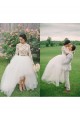 Two Pieces Long Sleeves Lace Tulle Wedding Dresses Bridal Gowns 3030136