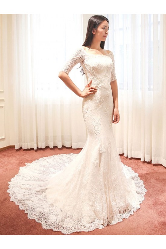 Mermaid Half Sleeves Lace Wedding Dresses Bridal Gowns 3030143 Mermaid Half Sleeves Lace Wedding Dresses Bridal Gowns 3030143