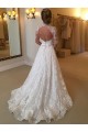 A-Line High Neck Long Sleeves Keyhole Back Lace Wedding Dresses Bridal Gowns 3030148 A-Line High Neck Long Sleeves Keyhole Back Lace Wedding Dresses Bridal Gowns 3030148