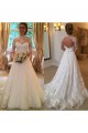 A-Line High Neck Long Sleeves Keyhole Back Lace Wedding Dresses Bridal Gowns 3030148 A-Line High Neck Long Sleeves Keyhole Back Lace Wedding Dresses Bridal Gowns 3030148