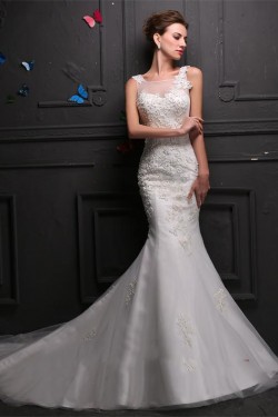 Mermaid Lace Sleeveless Wedding Dresses Bridal Gowns 3030151