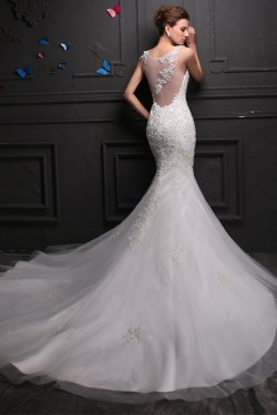 Mermaid Lace Sleeveless Wedding Dresses Bridal Gowns 3030151