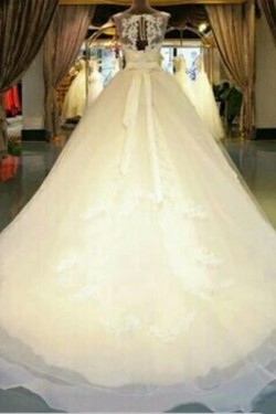 Ball Gown Illusion Neckline Lace Wedding Dresses Bridal Gowns 3030152