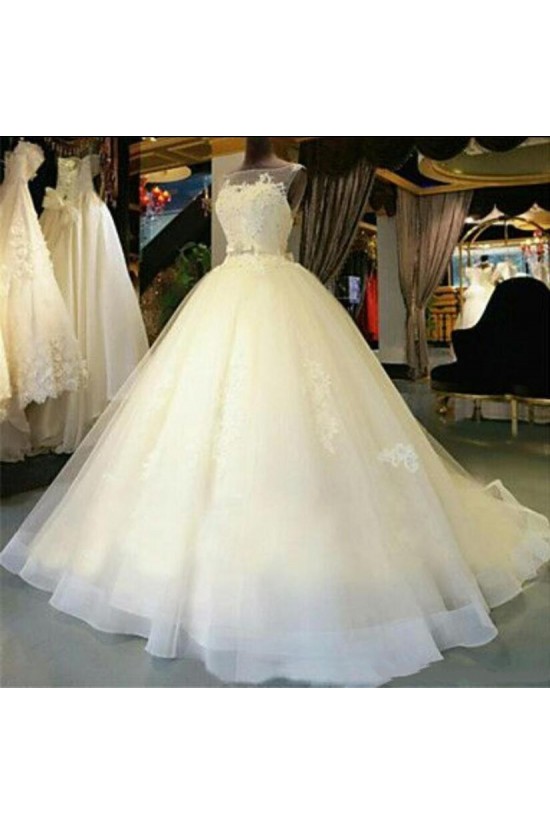 Ball Gown Illusion Neckline Lace Wedding Dresses Bridal Gowns 3030152 Ball Gown Illusion Neckline Lace Wedding Dresses Bridal Gowns 3030152