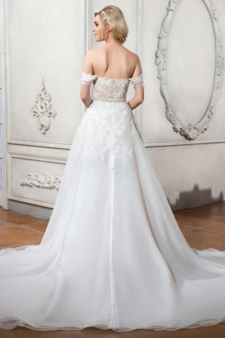 High Low Off-the-Shoulder Lace Wedding Dresses Bridal Gowns 3030153