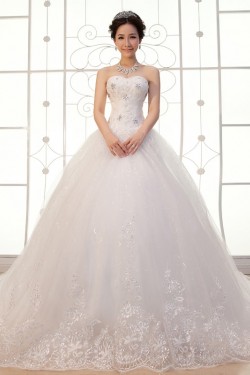 Ball Gown Strapless Lace Wedding Dresses Bridal Gowns 3030154