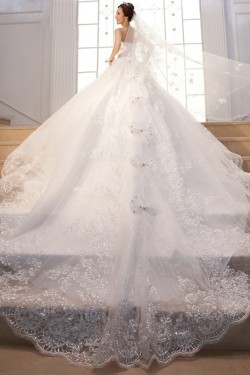 Ball Gown Strapless Lace Wedding Dresses Bridal Gowns 3030154