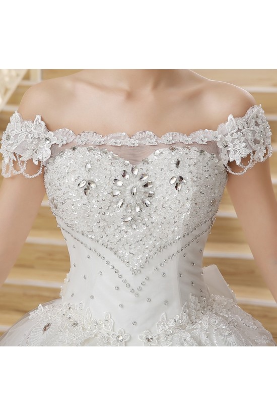 Ball Gown Off-the-Shoulder Lace Crystal Wedding Dresses Bridal Gowns 3030156 Ball Gown Off-the-Shoulder Lace Crystal Wedding Dresses Bridal Gowns 3030156