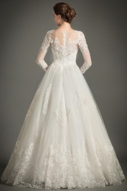 A-Line Long Sleeves Lace Wedding Dresses Bridal Gowns 3030157