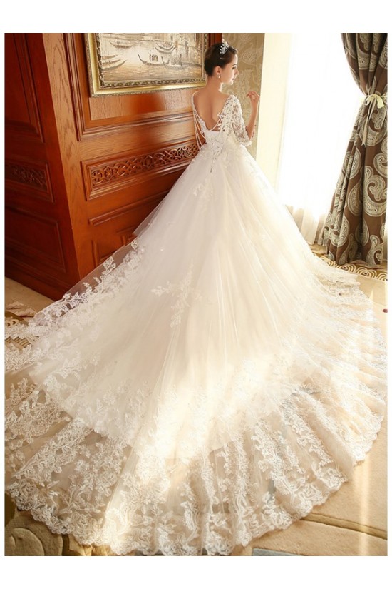 Lace Bridal Ball Gown 3/4 Length Sleeves Wedding Dresses Bridal Gowns 3030163 Lace Bridal Ball Gown 3/4 Length Sleeves Wedding Dresses Bridal Gowns 3030163