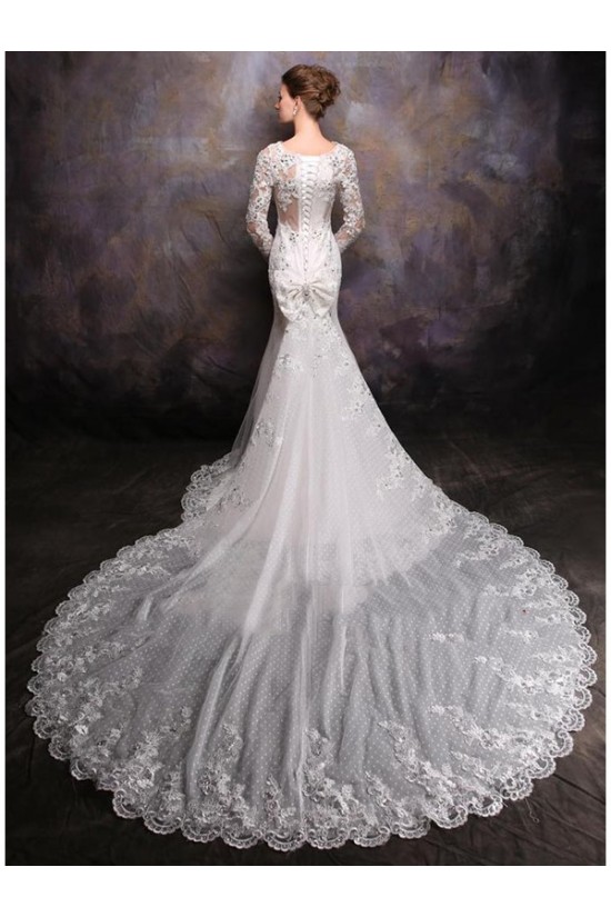 Long Sleeves Crystal Mermaid Lace Wedding Dresses Bridal Gowns 3030165 Long Sleeves Crystal Mermaid Lace Wedding Dresses Bridal Gowns 3030165