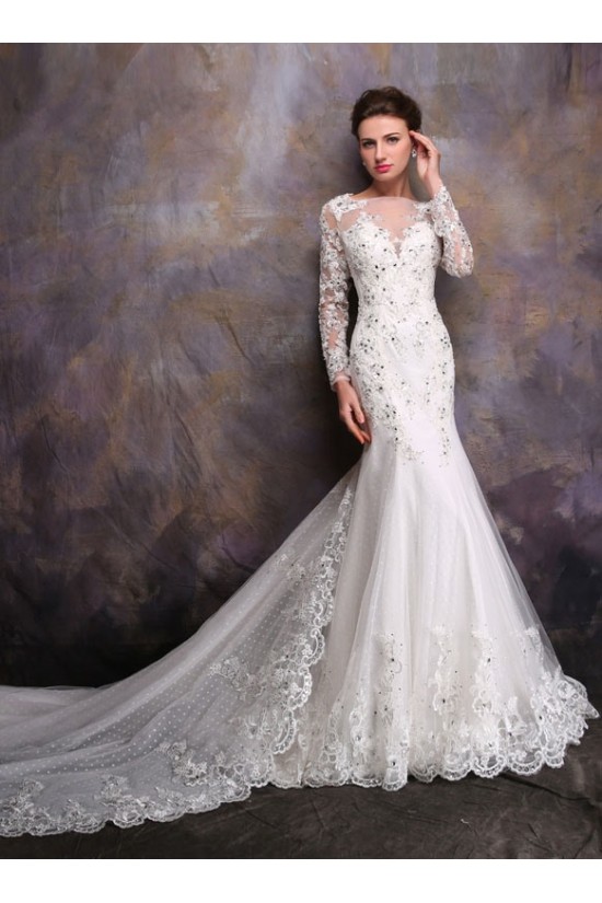 Long Sleeves Crystal Mermaid Lace Wedding Dresses Bridal Gowns 3030165 Long Sleeves Crystal Mermaid Lace Wedding Dresses Bridal Gowns 3030165