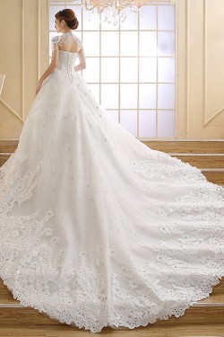 Ball Gown Sweetheart Lace Crystal Wedding Dresses Bridal Gowns 3030167