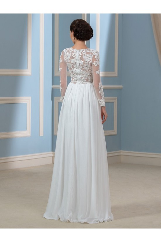Long Sleeves Lace Chiffon Wedding Dresses Bridal Gowns 3030169 Long Sleeves Lace Chiffon Wedding Dresses Bridal Gowns 3030169
