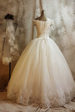 Ball Gown Off-the-Shoulder Lace Wedding Dresses Bridal Gowns 3030170