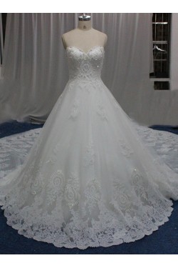 A-Line Sweetheart Lace Wedding Dresses Bridal Gowns 3030171