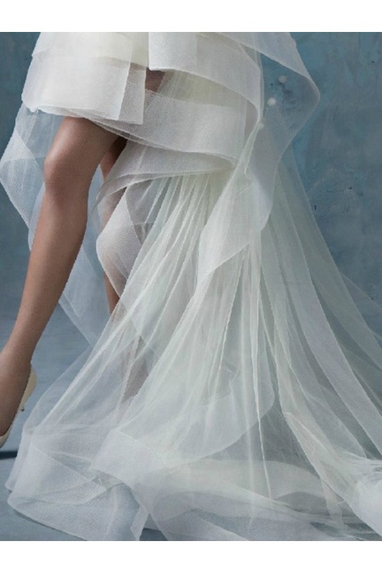 High Low Short Sleeves Lace Tulle Wedding Dresses Bridal Gowns 3030173 High Low Short Sleeves Lace Tulle Wedding Dresses Bridal Gowns 3030173