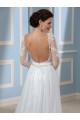 A-Line Lace Chiffon Backless Long Sleeves Wedding Dresses Bridal Gowns 3030176 A-Line Lace Chiffon Backless Long Sleeves Wedding Dresses Bridal Gowns 3030176
