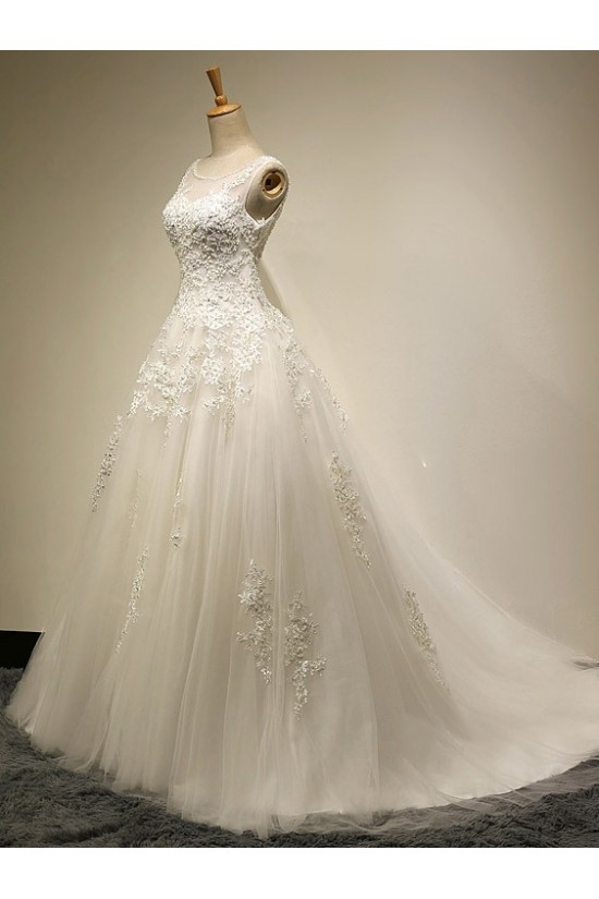A-Line Sleeveless Tulle Lace Wedding Dresses Bridal Gowns 3030177 A-Line Sleeveless Tulle Lace Wedding Dresses Bridal Gowns 3030177