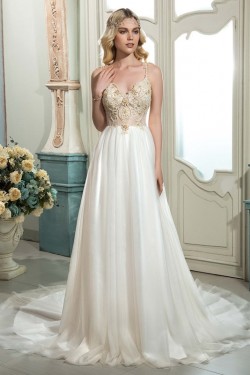 A-Line Spaghetti Straps Lace Wedding Dresses Bridal Gowns 3030181