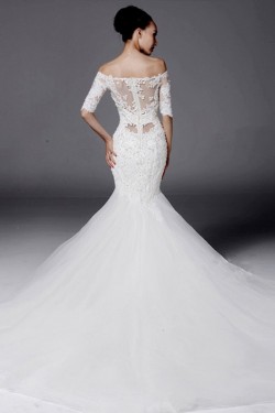 Mermaid Lace Off-the-Shoulder Wedding Dresses Bridal Gowns 3030184