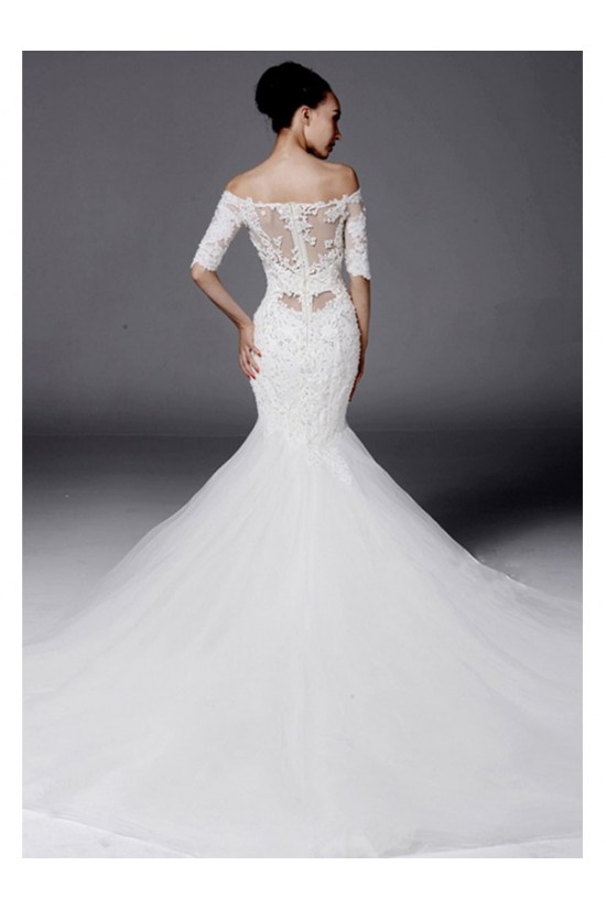 Mermaid Lace Off-the-Shoulder Wedding Dresses Bridal Gowns 3030184