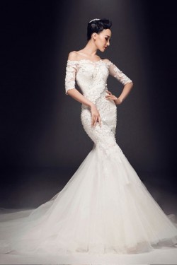 Mermaid Lace Off-the-Shoulder Wedding Dresses Bridal Gowns 3030184