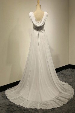A-Line V-Neck Lace Chiffon Wedding Dresses Bridal Gowns 3030188