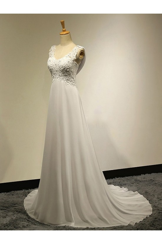 A-Line V-Neck Lace Chiffon Wedding Dresses Bridal Gowns 3030188 A-Line V-Neck Lace Chiffon Wedding Dresses Bridal Gowns 3030188
