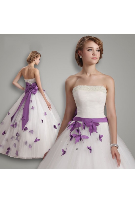 Ball Gown Strapless Purple White Wedding Dresses Bridal Gowns 3030192 Ball Gown Strapless Purple White Wedding Dresses Bridal Gowns 3030192