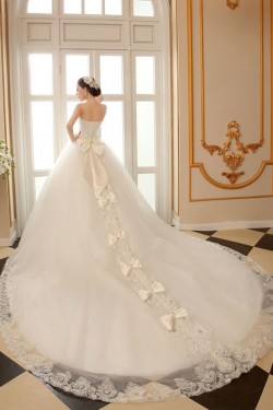 Ball Gown Strapless Lace Crystal Wedding Dresses Bridal Gowns 3030197