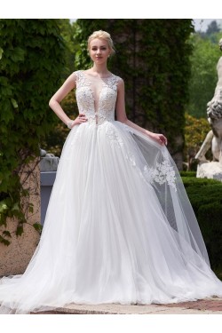 Lace Tulle Sheer Wedding Dresses Bridal Gowns 3030198