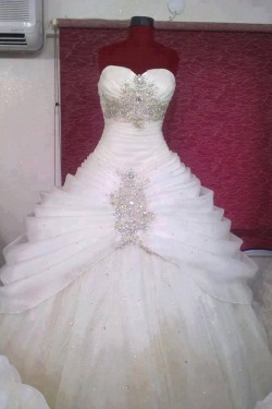 Ball Gown Sweetheart Sparkly Crystal Wedding Dresses Bridal Gowns 3030199