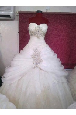 Ball Gown Sweetheart Sparkly Crystal Wedding Dresses Bridal Gowns 3030199