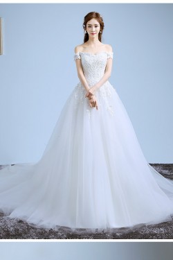 A-Line Off-the-Shoulder Lace Wedding Dresses Bridal Gowns 3030204
