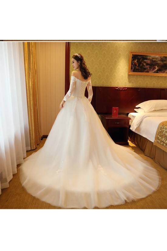 A-Line Off-the-Shoulder Long Sleeves Lace Wedding Dresses Bridal Gowns 3030205 A-Line Off-the-Shoulder Long Sleeves Lace Wedding Dresses Bridal Gowns 3030205