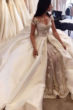 Lace Satin Wedding Dresses Bridal Gowns 3030210