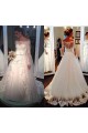 A-Line Long Sleeves Lace Off-the-Shoulder Wedding Dresses Bridal Gowns 3030213