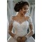 Long Sleeves Illusion Neckline Lace Wedding Dresses Bridal Gowns 3030214
