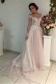 Long Sleeves Lace Sheer Wedding Dresses Bridal Gowns 3030223