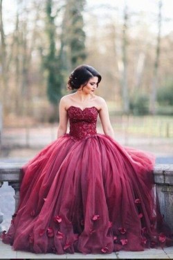 Lace Sweetheart Burgundy Wedding Dresses Bridal Gowns 3030227