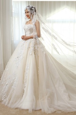 Ball Gown Strapless Lace Wedding Dresses Bridal Gowns 3030228